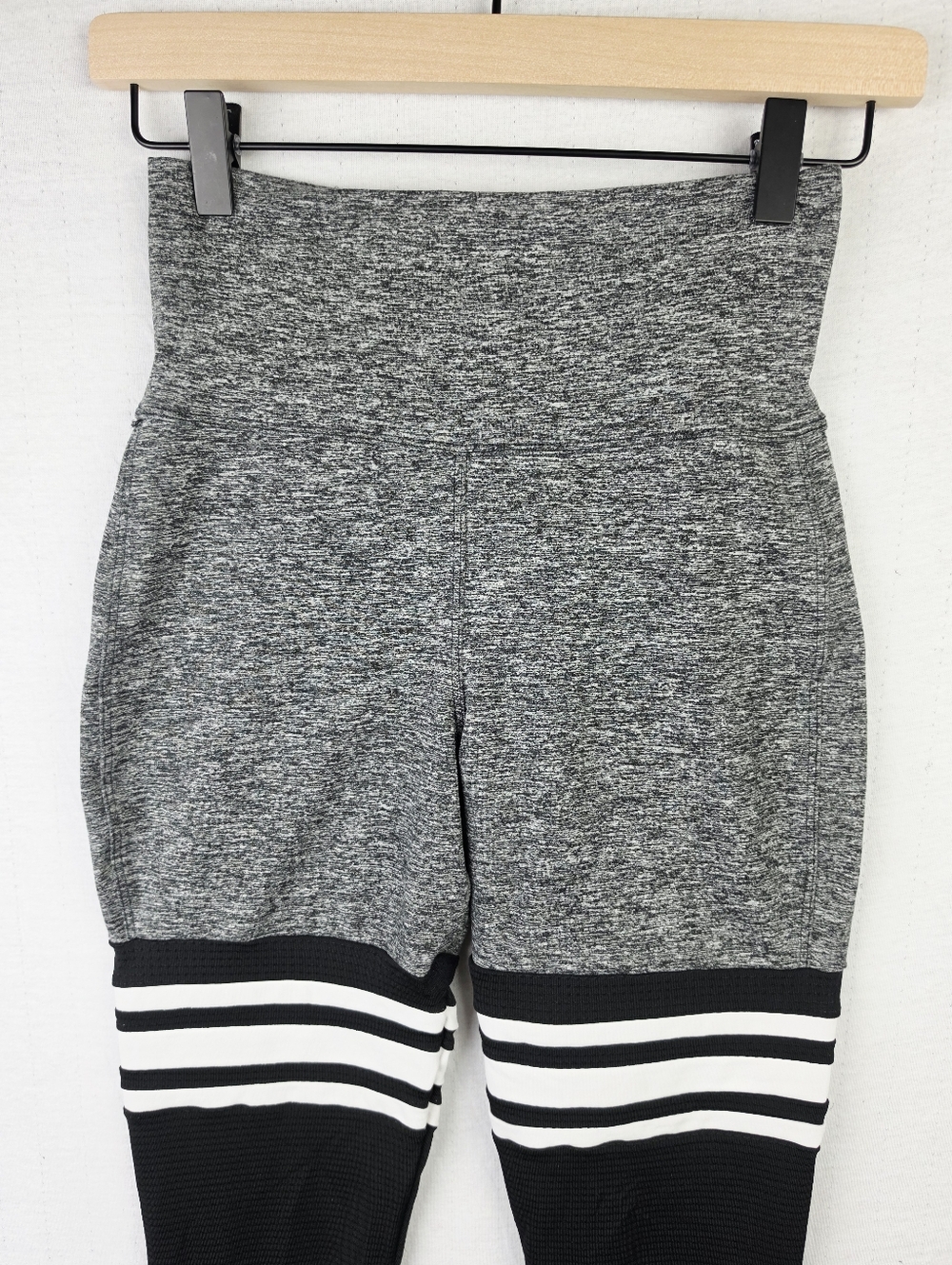 Bombshell Sportswear Leggings Thigh High Sock Gray Spacedye Black size M - Picture 11 of 13
